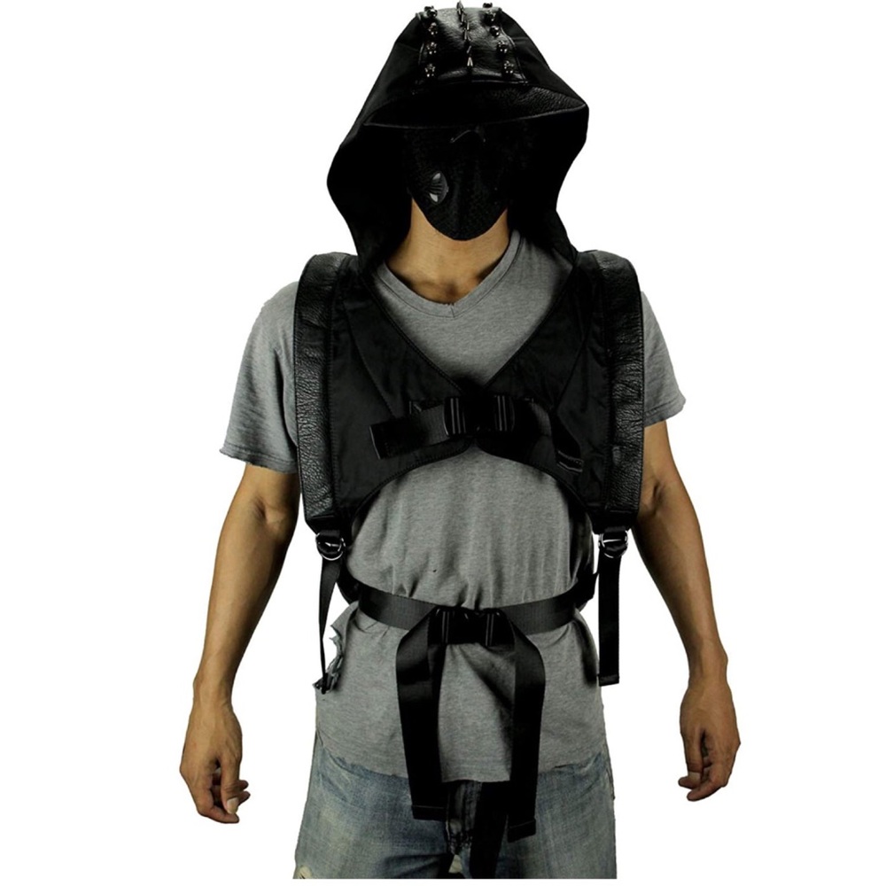 3D Skull Leather Backpack Rivets with Hood Cap - Picture 8 of 8